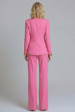 Fuchsia Peak Lapel tvådelade enknapps arbetsdräkter för kvinnor