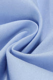 Notched lapel Blue A Line Enkelknäppt 1950-talsklänning
