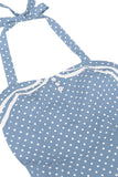 Prickiga halter svart A-linje 1950-talsklänning med rosett