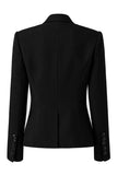 Black Mirror Beaded Peak Lapel Enknapps kavaj