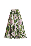 Off The Shoulder tredelade gröna rosa blommiga volangbadkläder med överdrag