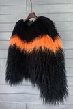 Shearling fuskpäls orange förtjockad dampäls