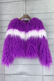 Shearling fuskpäls orange förtjockad dampäls