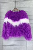 Shearling fuskpäls orange förtjockad dampäls