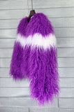 Shearling fuskpäls orange förtjockad dampäls