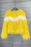 Shearling fuskpäls orange förtjockad dampäls