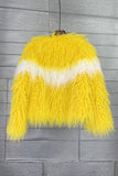 Shearling fuskpäls orange förtjockad dampäls