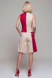 ColorBlock Light Khaki 2-delade V-halsade damdräkter