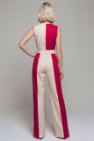V-hals ColorBlock Light Khaki Damoverall