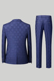Marinblå 3-delade baldräkter med notched lapel