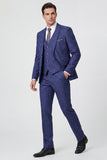 Marinblå 3-delade baldräkter med notched lapel