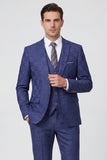 Marinblå 3-delade baldräkter med notched lapel