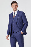 Marinblå 3-delade baldräkter med notched lapel