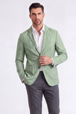 Salvia-notched lapel enkelknäppt salviablazer för herrar