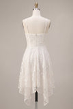 A-Line Ivory Spaghetti-remmar med blommig miniklänning
