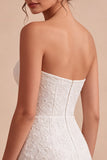 Sweetheart White Floral Bodycon brudduschklänning