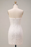Sweetheart White Floral Bodycon brudduschklänning