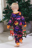 Svart Tryckt Långärmad Familj Halloween Pyjamas