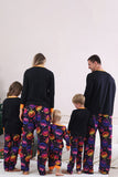 Svart Tryckt Långärmad Familj Halloween Pyjamas