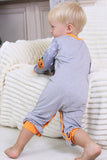 Grå Tryckt Långärmad Familj Halloween Pyjamas