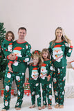 Mörkgrön Jultomten Tryck Långärmad Familj Julpyjamas