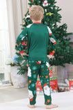 Mörkgrön Jultomten Tryck Långärmad Familj Julpyjamas