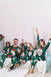 Mörkgrön Jultomten Tryck Långärmad Familj Julpyjamas