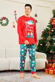 Röd God Jul Jultomten Print Familj Matchande Pyjamas