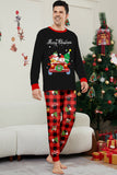 Svart Röd Tryck God Jul Pläd Familj Matchande Pyjamas Set