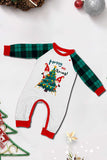 Grön Merry Christmas Plaid Print Familj Matchande Pyjamas Set