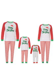 Röda och vita ränder Långärmad Jul Familj Matchande Pyjamas Set