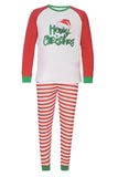 Röda och vita ränder Långärmad Jul Familj Matchande Pyjamas Set