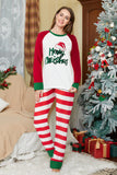 Röda och vita ränder Långärmad Jul Familj Matchande Pyjamas Set