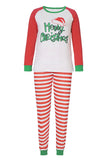 Röda och vita ränder Långärmad Jul Familj Matchande Pyjamas Set