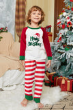 Röda och vita ränder Långärmad Jul Familj Matchande Pyjamas Set