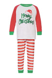 Röda och vita ränder Långärmad Jul Familj Matchande Pyjamas Set