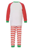 Röda och vita ränder Långärmad Jul Familj Matchande Pyjamas Set