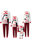 Röd Tryckt Pläd Långärmad Jul Familj Matchande Pyjamas Set