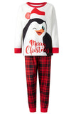 Röd Tryckt Pläd Långärmad Jul Familj Matchande Pyjamas Set