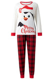 Röd Tryckt Pläd Långärmad Jul Familj Matchande Pyjamas Set