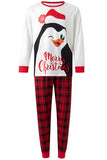 Röd Tryckt Pläd Långärmad Jul Familj Matchande Pyjamas Set