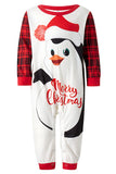Röd Tryckt Pläd Långärmad Jul Familj Matchande Pyjamas Set