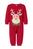 Rött Djur Tryckt Pläd Jul Familj Matchande Pyjamas Set