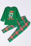 Mörkgrön Rund Hals Jul Pläd Familj Matchande Pyjamas Set