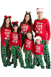 Röd och grön jultryckt familj matchande pyjamas set