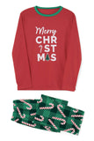 Röd och grön jultryckt familj matchande pyjamas set