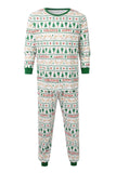 Vit Julgran Tryckt Matchande Familj Pyjamas