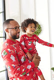Långärmad Röd Jul Tryckt Matchande Familj Pyjamas