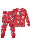 Långärmad Röd Jul Tryckt Matchande Familj Pyjamas