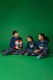 Marinblå Långärmad Tryckt Matchande Familj Pyjamas